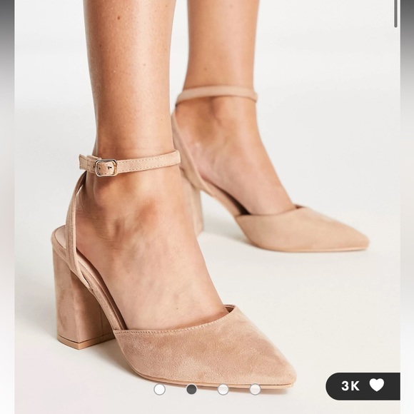 ASOS nude suede heels, wide, size 7.5 - Picture 2 of 13